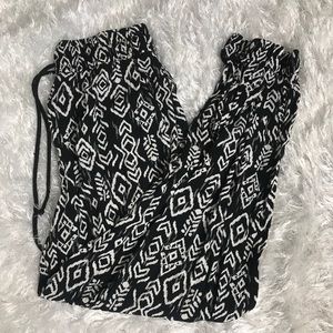Forever 21 Black and White Tribal Pants